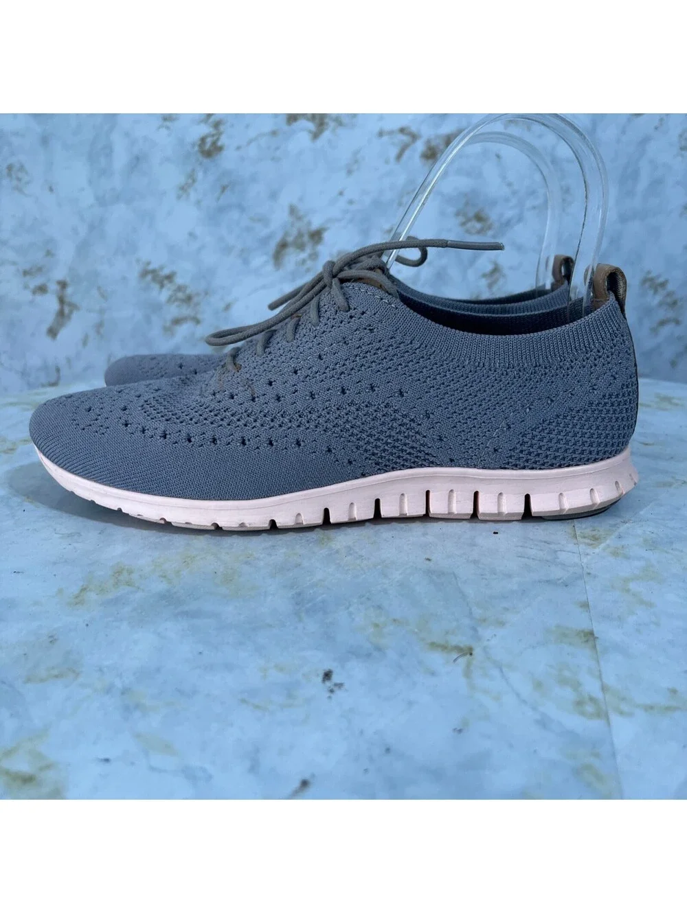 Cole Haan Zerogrand Stitchlite Womens Sz 6.5 Shoes Gray Pink Knit Comfort Oxford